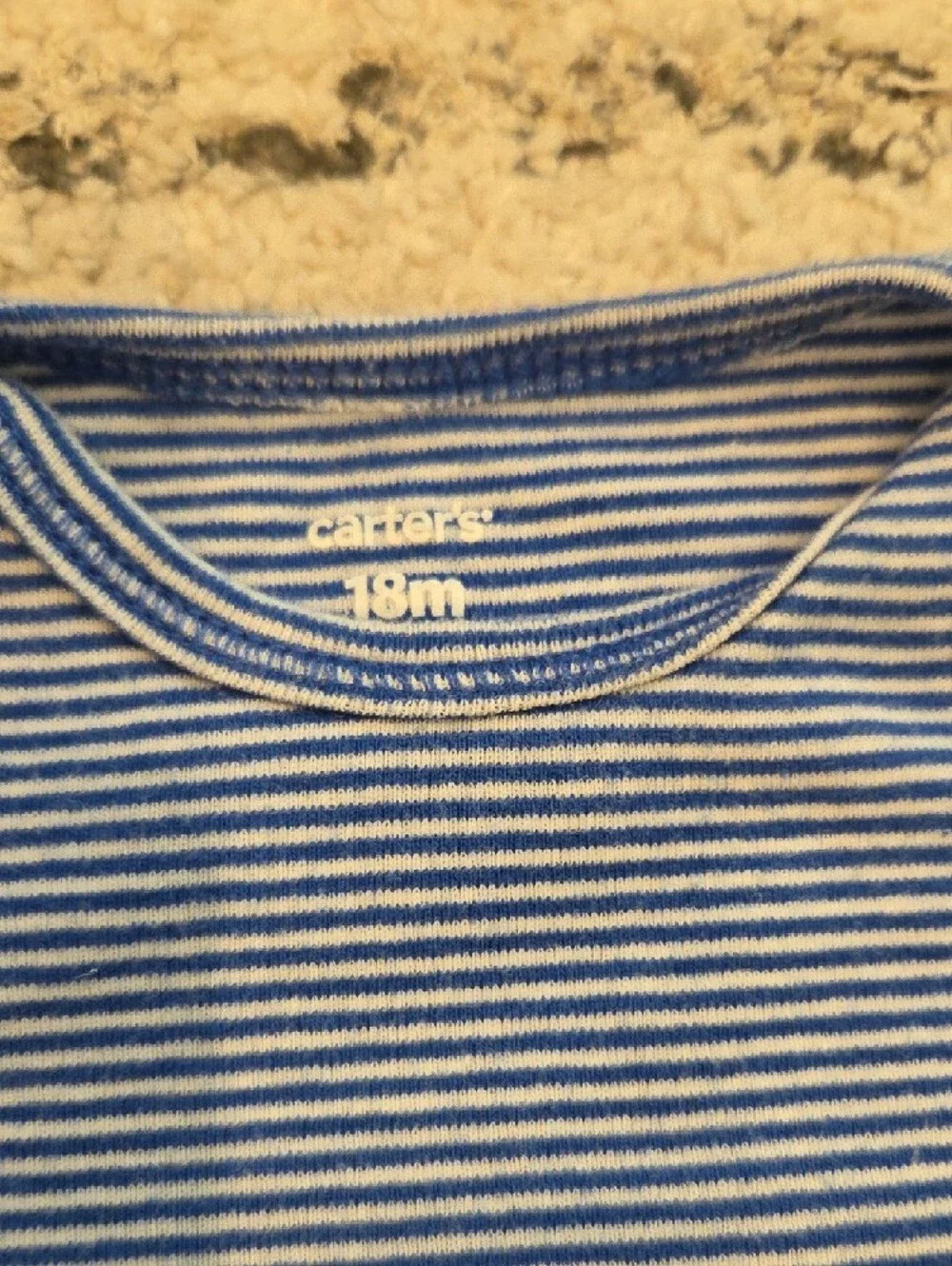Carter's Navy and Light Blue Striped Long-Sleeve Onesies & Pants Sets Size 18M